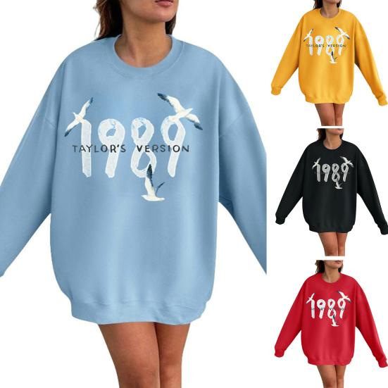 Fall Winter Women Sweatshirt Letter Seagull Print Long Sleeve Loose Round Neck Elastic Cuff
Fall Winter Women Sweatshirt Letter Seagull Print Long Sleeve Loose Round Neck Elastic Cuff