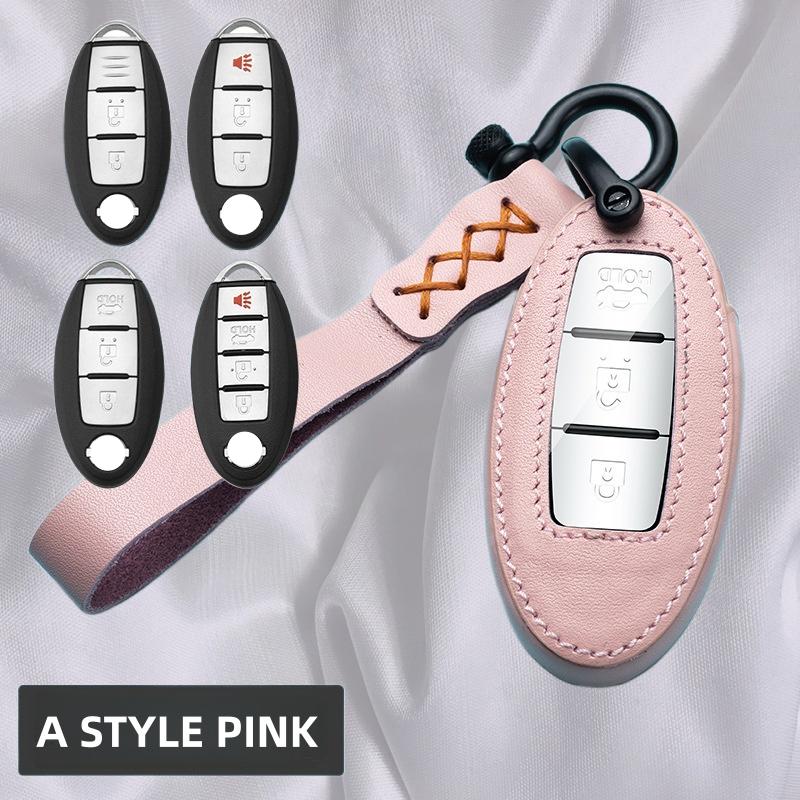 Leather Car Key Case Cover Shell for Nissan Qashqai X-Trail T32 T31 Juke J10 J11 Kicks Tiida Pathfinder Note for Infiniti рожевий
Leather Car Key Case Cover Shell for Nissan Qashqai X-Trail T32 T31 Juke J10 J11 Kicks Tiida Pathfinder Note for Infiniti рожевий