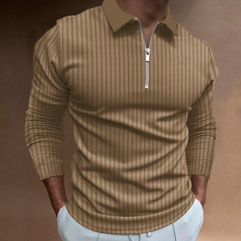Men s Autumn Sports Fitness Casual Stand Collar Stretch Vertical Stripe Long-Sleeved Zip-Front Polo Shirt 2XL хакі
Men s Autumn Sports Fitness Casual Stand Collar Stretch Vertical Stripe Long-Sleeved Zip-Front Polo Shirt 2XL хакі