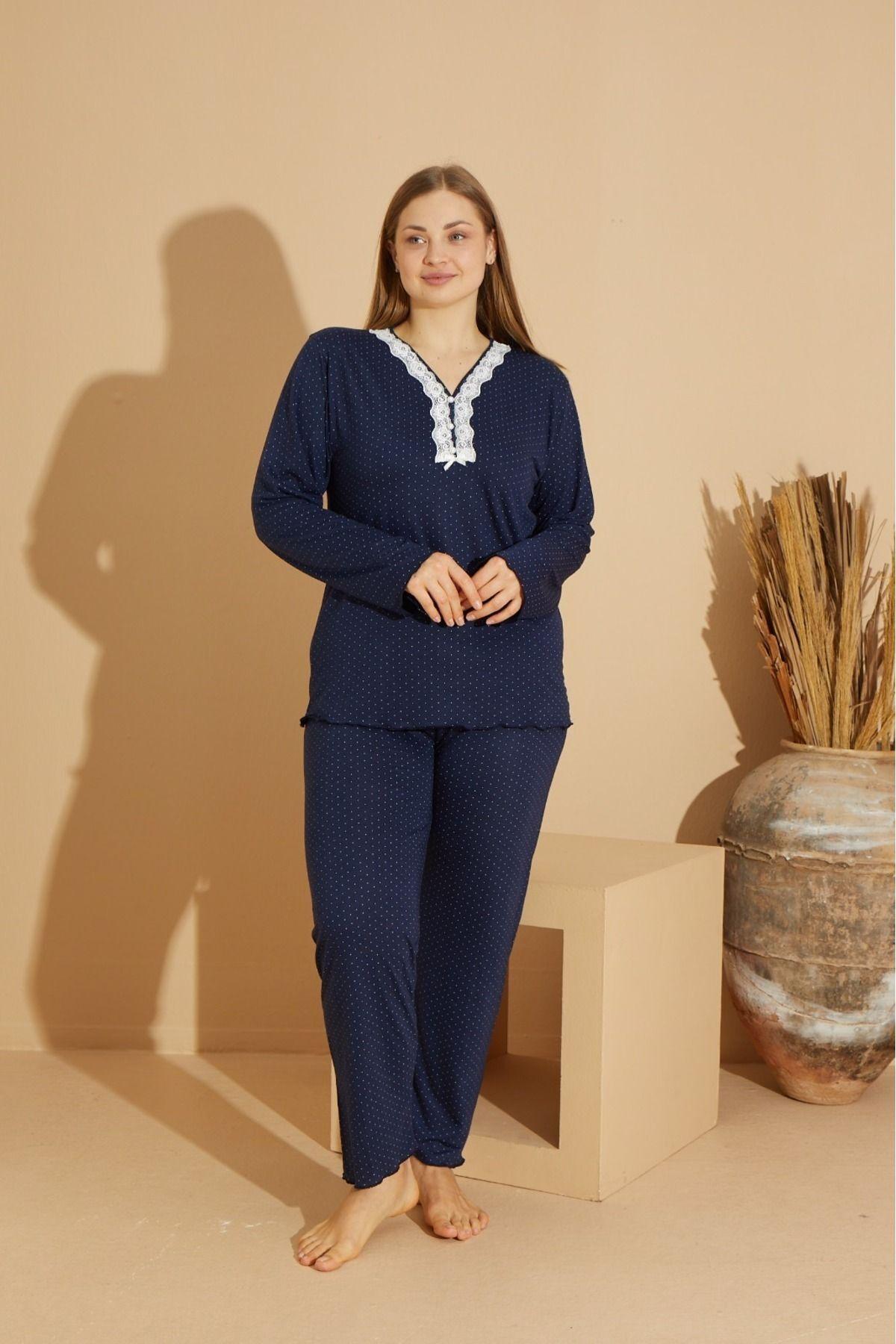 Women s Style Plus Size Pajama Set Big Size Navy Blue Polka Dot Long Sleeve Bamboo Pajama Set
Women s Style Plus Size Pajama Set Big Size Navy Blue Polka Dot Long Sleeve Bamboo Pajama Set
