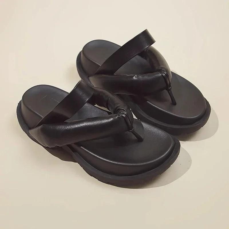2025 Fashion Pu Leather Flip Flops for Women New Style Clip-Toe Thick Bottom Ladies Slippers Summer Outdoor Slides Mujer 35 чорний
2025 Fashion Pu Leather Flip Flops for Women New Style Clip-Toe Thick Bottom Ladies Slippers Summer Outdoor Slides Mujer 35 чорний