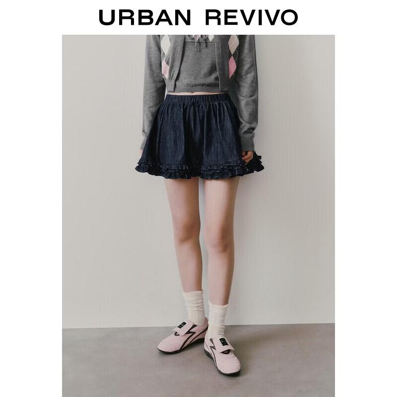 UR2026 Women s Ruffle Trim Elastic Waist Mini Denim Skirt M
UR2026 Women s Ruffle Trim Elastic Waist Mini Denim Skirt M