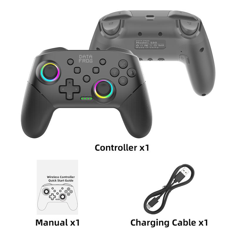 DATA FROG Wireless Controller For Switch OLED/Lite Console Pro Gamepad with 1000Mah Battery Programmable Turbo чёрный
DATA FROG Wireless Controller For Switch OLED/Lite Console Pro Gamepad with 1000Mah Battery Programmable Turbo чёрный