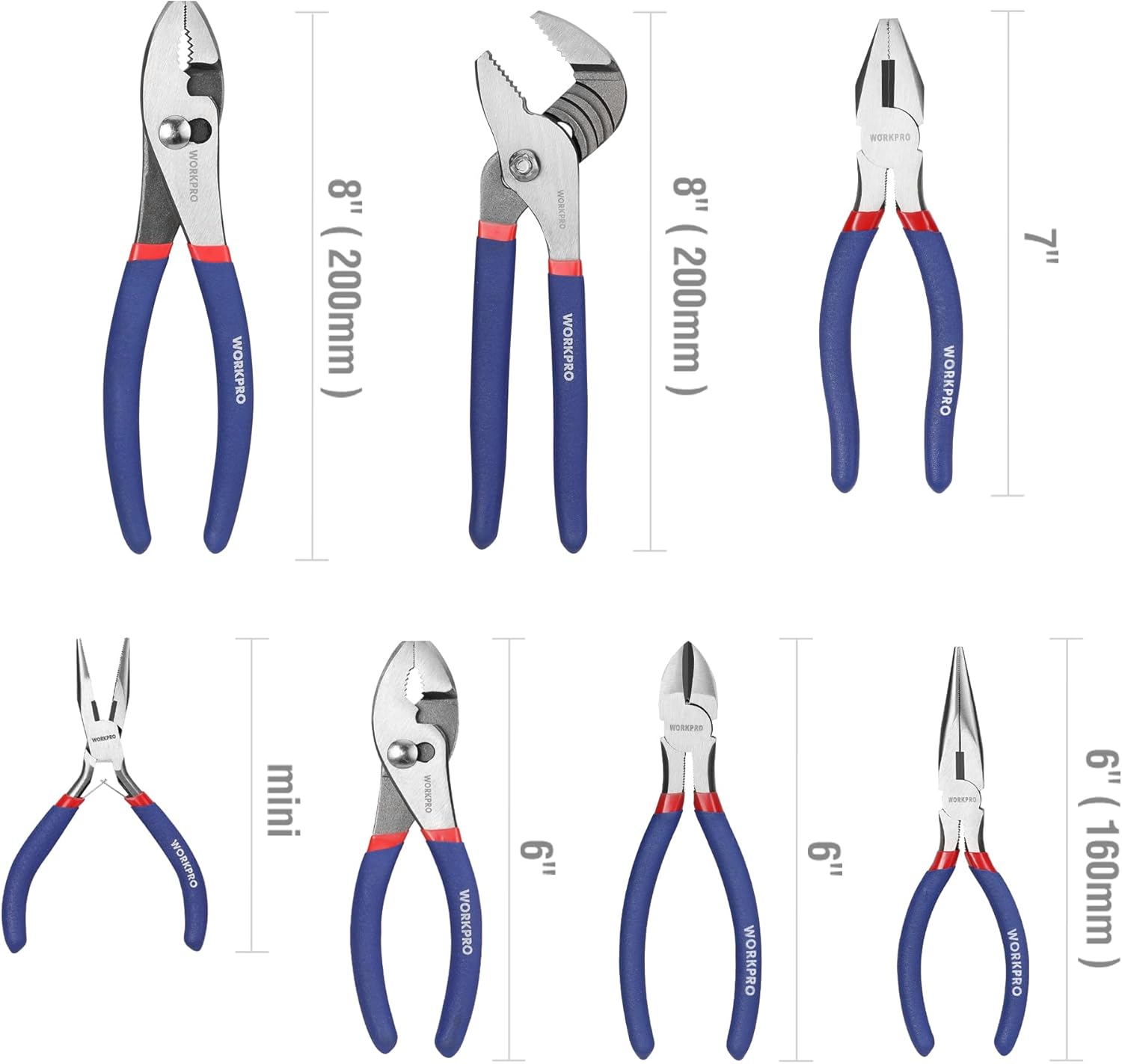 7-piece Pliers Set with Joint, Long Nose, Slip Joint, Linesman, and Diagonal Pliers for DIY & Home Use United States
7-piece Pliers Set with Joint, Long Nose, Slip Joint, Linesman, and Diagonal Pliers for DIY & Home Use United States