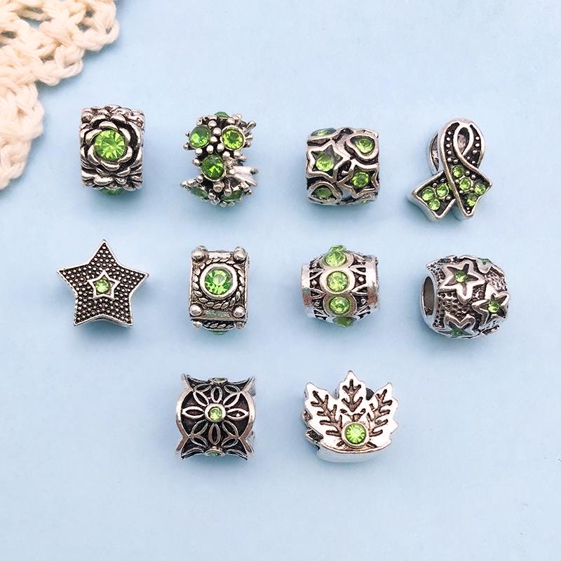 Ethnic Retro Green Rhinestone Tibetan Silver Alloy Beads - Handmade Large Hole Jewelry Accessories
Ethnic Retro Green Rhinestone Tibetan Silver Alloy Beads - Handmade Large Hole Jewelry Accessories