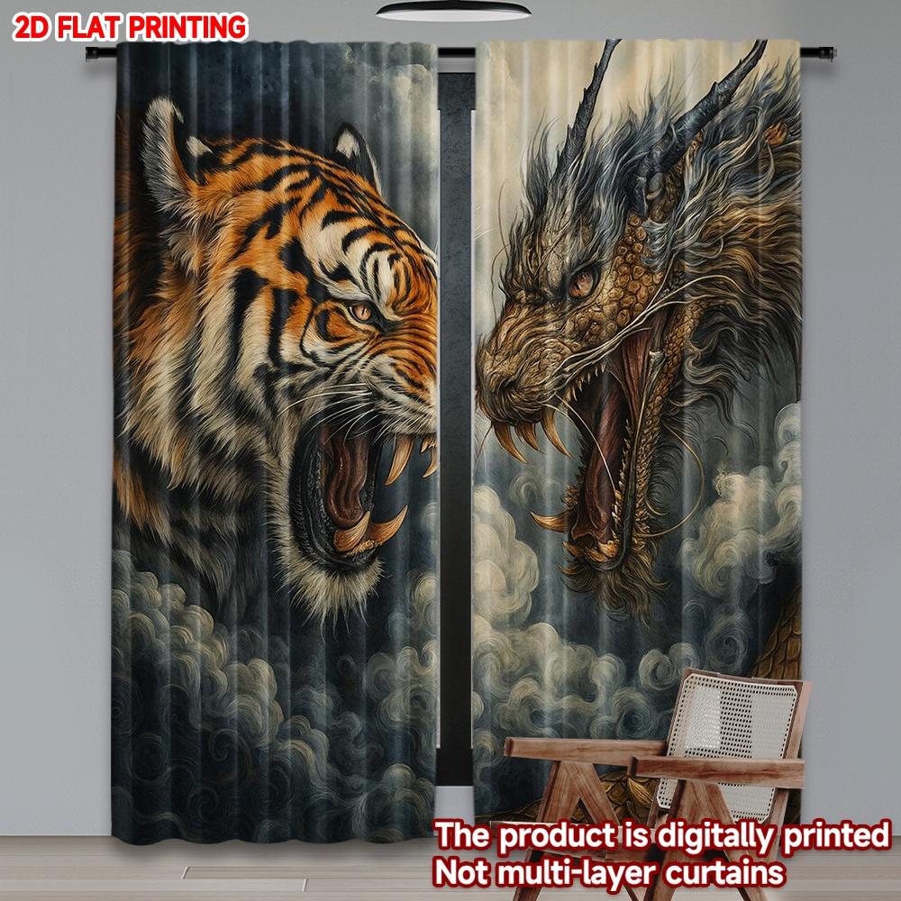 Set Of 2 Flat Printing Happy Valentine Day Curtain Tiger Dragon Digital Printed Polyester Drapes Seasonal Party Holiday W100*H70(CM)-Grommet top&1PCS
Set Of 2 Flat Printing Happy Valentine Day Curtain Tiger Dragon Digital Printed Polyester Drapes Seasonal Party Holiday W100*H70(CM)-Grommet top&1PCS