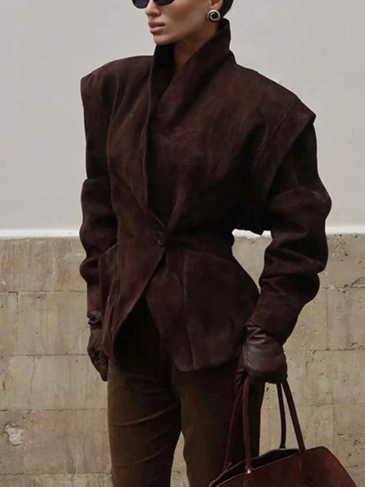 Женская однобортная замшевая куртка, однотонная, модная, с длинным рукавом, лацканами на пуговицах, приталенная, с подплечниками, новое женское пальто для улицы M темно-коричневого
Женская однобортная замшевая куртка, однотонная, модная, с длинным рукавом, лацканами на пуговицах, приталенная, с подплечниками, новое женское пальто для улицы M темно-коричневого