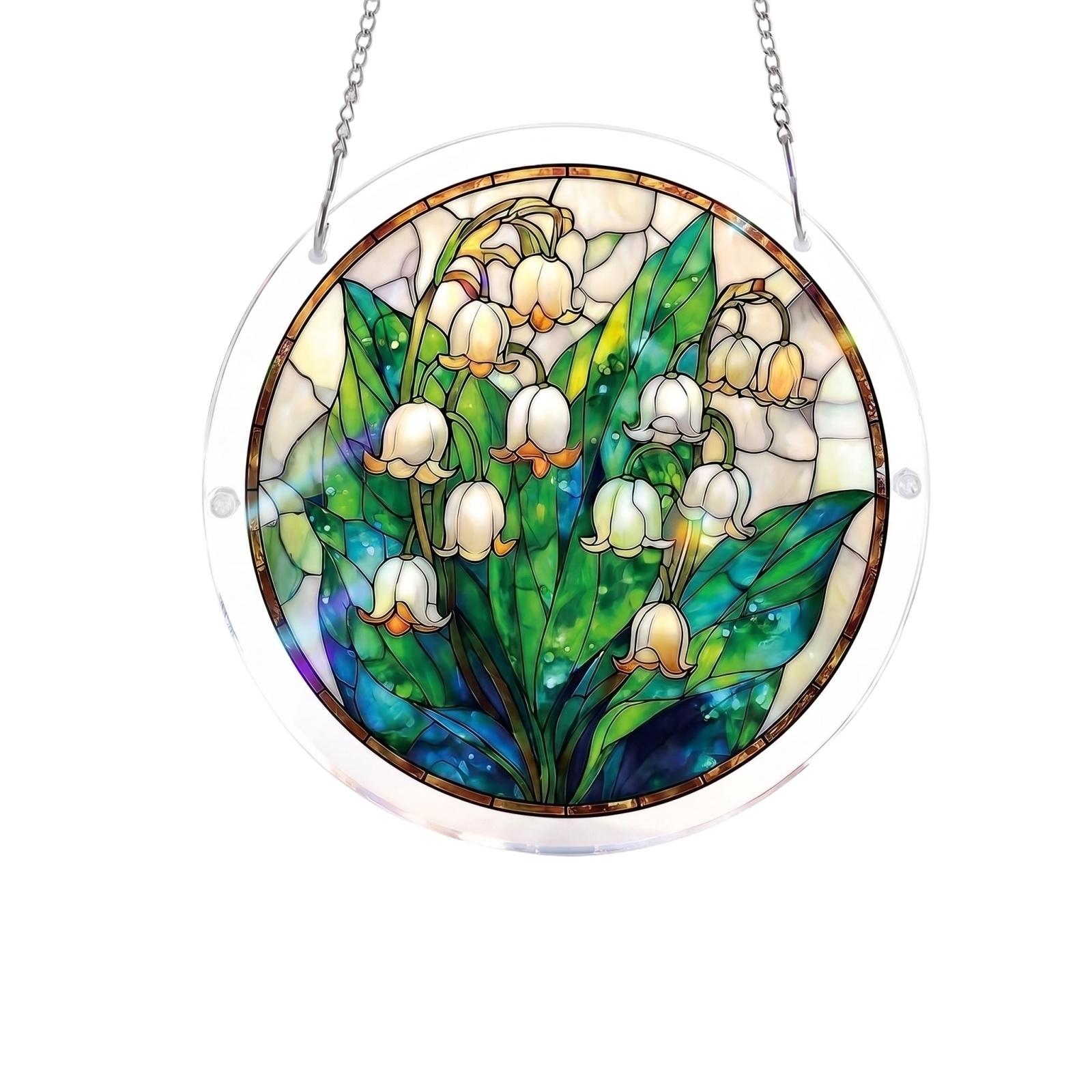 Stained Glass Window Panel Round Hanging Suncatcher with Floral Tulip Design for Home Decor Indoor Outdoor Ornament One Size
Stained Glass Window Panel Round Hanging Suncatcher with Floral Tulip Design for Home Decor Indoor Outdoor Ornament One Size