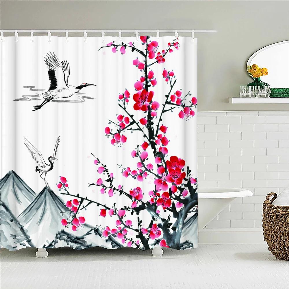 Chinese Landscape Ink Painting Shower Curtain Waterproof Bathroom Curtain High Quality Polyester Fabric Home Decor With 12 Ho W60H190(CM)-1 Pcs
Chinese Landscape Ink Painting Shower Curtain Waterproof Bathroom Curtain High Quality Polyester Fabric Home Decor With 12 Ho W60H190(CM)-1 Pcs