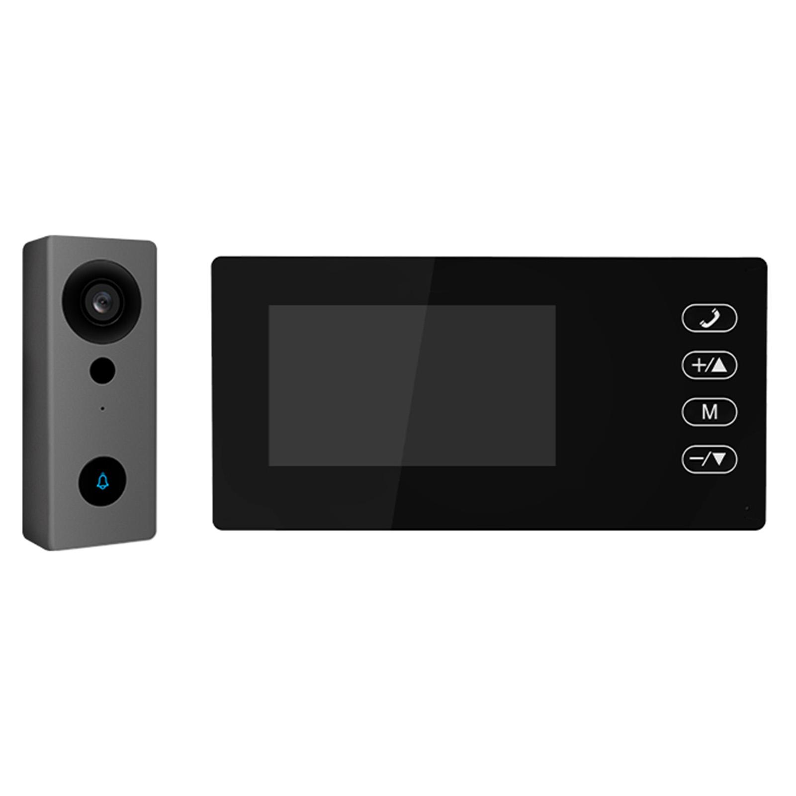 2.4G Wireless Video Doorbell Camera with Display Screen 4.3 Inch IPS Screen Video Door Phone Camera Kits Night Viewing чёрный