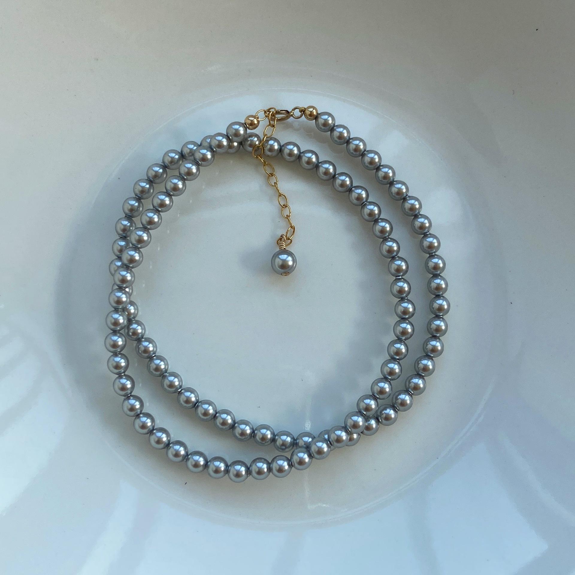 Silver Grey Akoya Pearl Necklace with Strong Luster - 18k Copper Gold Plated Retro Clavicle Chain for Women 4mm
Silver Grey Akoya Pearl Necklace with Strong Luster - 18k Copper Gold Plated Retro Clavicle Chain for Women 4mm