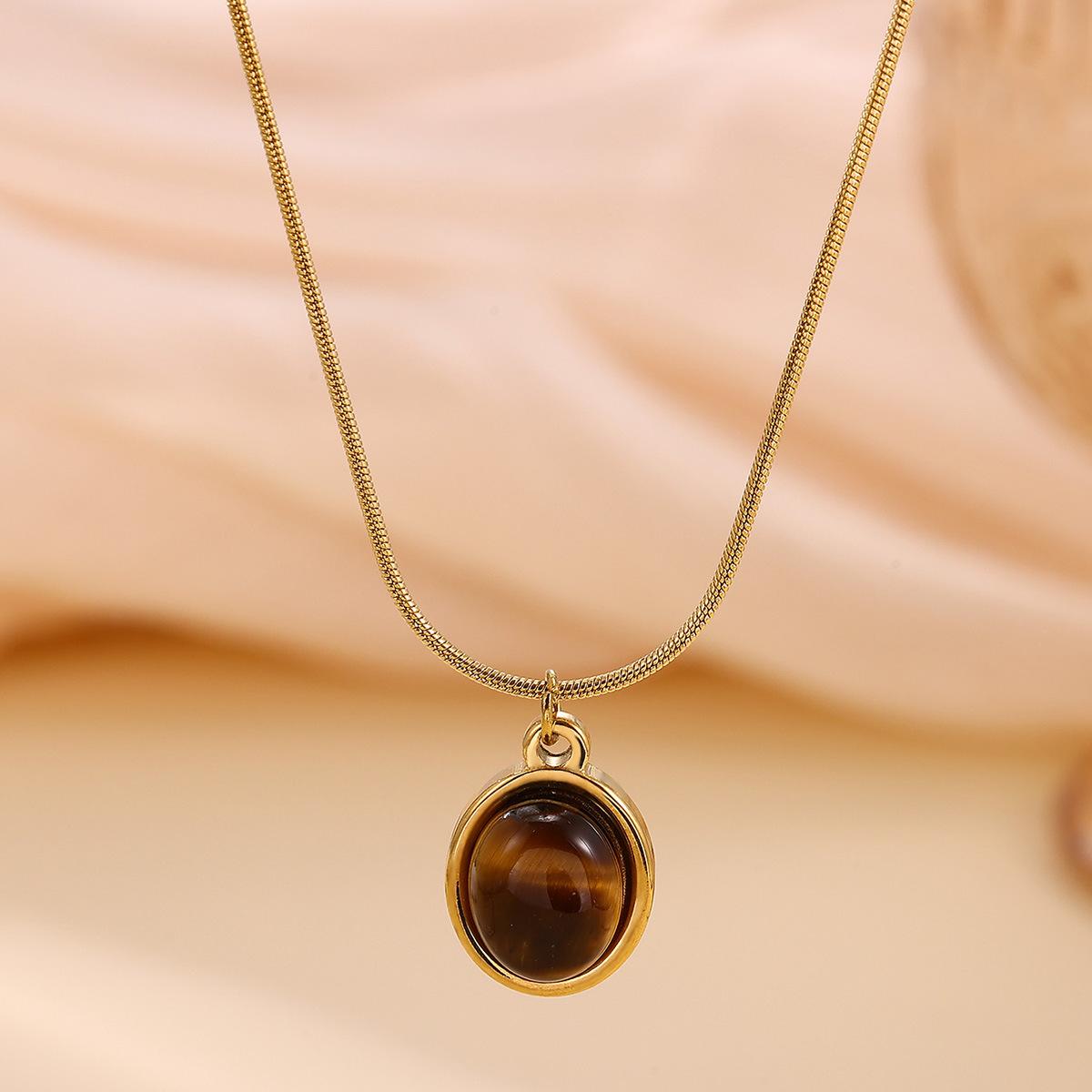 Trendy Oval Colorful Stone Necklace For Women Stainless Steel Gold Color Green Opal Stone Pendant Necklace Aesthetic Jewelry Gif
Trendy Oval Colorful Stone Necklace For Women Stainless Steel Gold Color Green Opal Stone Pendant Necklace Aesthetic Jewelry Gif