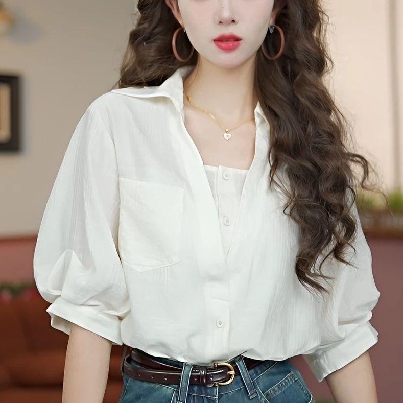 2026 Retro Hong Kong Style Women s Slimming Two-Piece Set: Solid Color Short Sleeve Shirt + Jeans M (90-110 cm)
2026 Retro Hong Kong Style Women s Slimming Two-Piece Set: Solid Color Short Sleeve Shirt + Jeans M (90-110 cm)