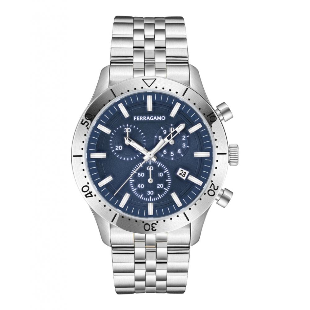 Salvatore Ferragamo Ferragamo Master Chrono Bracelet Watch Silver Stainless Steel Blue
Salvatore Ferragamo Ferragamo Master Chrono Bracelet Watch Silver Stainless Steel Blue