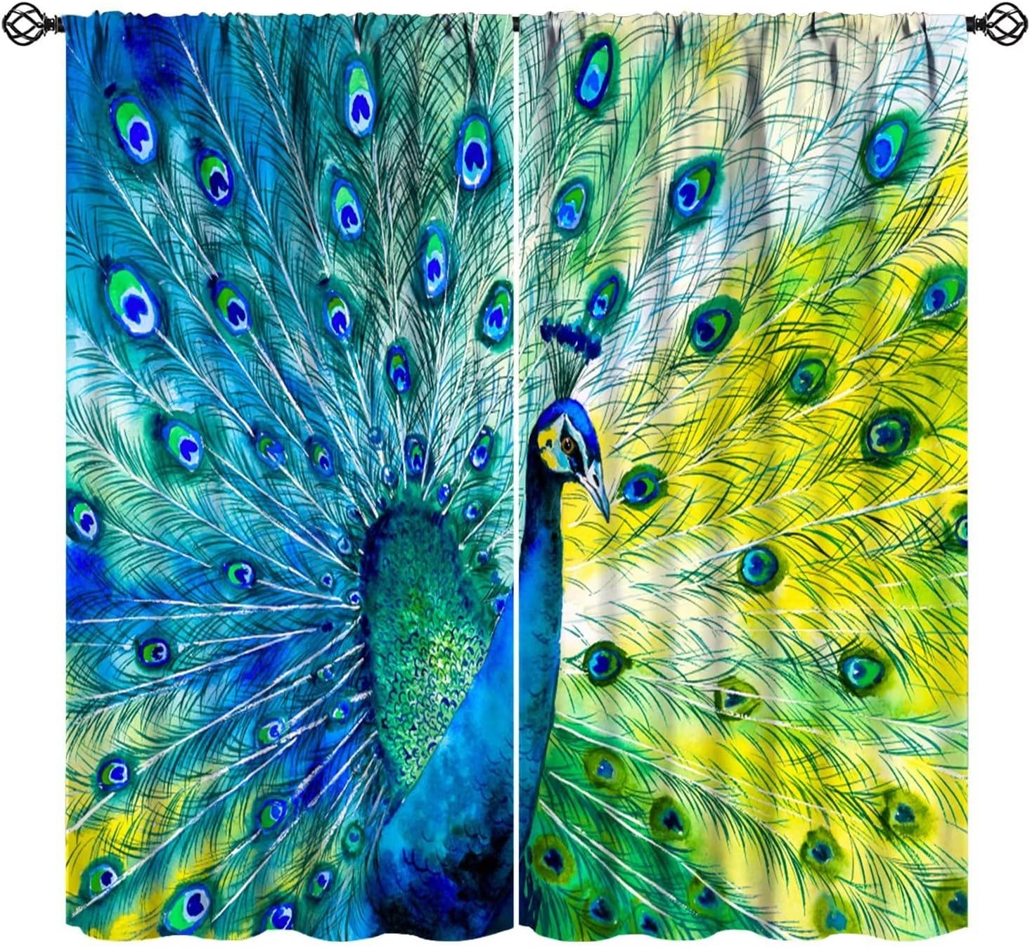 JESTRONRY Акварельные шторы с павлином, Цветной принт с павлиньими перьями, Затемняющие шторы для комнаты, Шторы с карманом для карниза для двери и окна 53x116cm 2pc21x46in&Rod Pocket
JESTRONRY Акварельные шторы с павлином, Цветной принт с павлиньими перьями, Затемняющие шторы для комнаты, Шторы с карманом для карниза для двери и окна 53x116cm 2pc21x46in&Rod Pocket