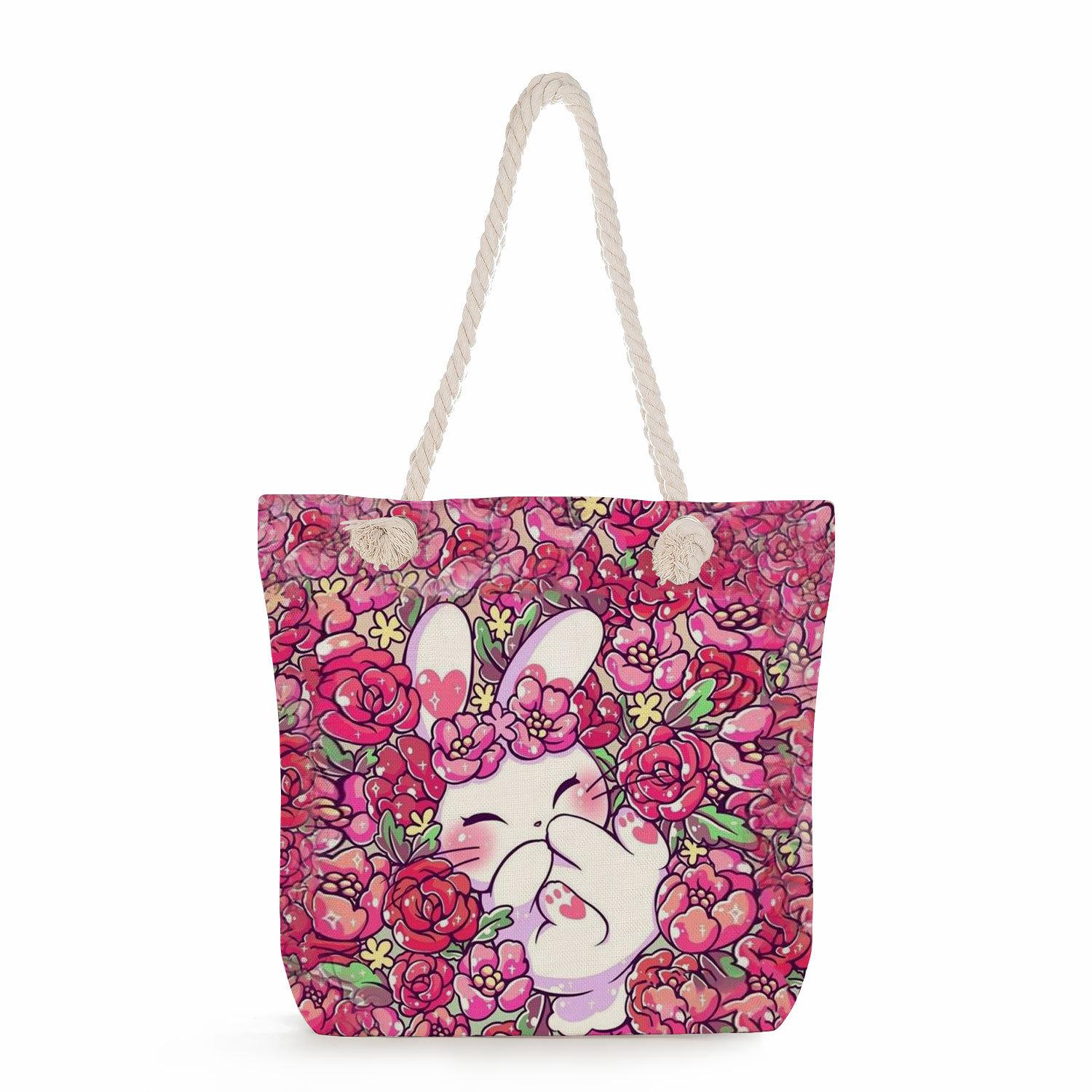 Creative Rabbit print thick rope single-shoulder beach bag 7247 KTB
Creative Rabbit print thick rope single-shoulder beach bag 7247 KTB