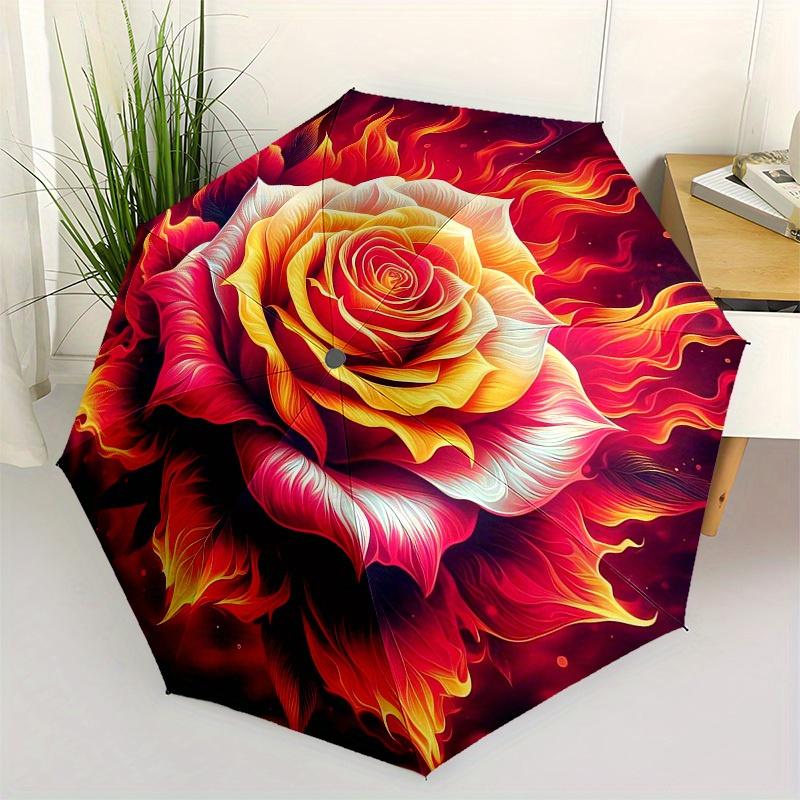 1pc Flaming Rose Artwork Umbrella with Plastic Handle,Suitable for All Seasons Home Travel Outdoor UmbrellaM1330
1pc Flaming Rose Artwork Umbrella with Plastic Handle,Suitable for All Seasons Home Travel Outdoor UmbrellaM1330