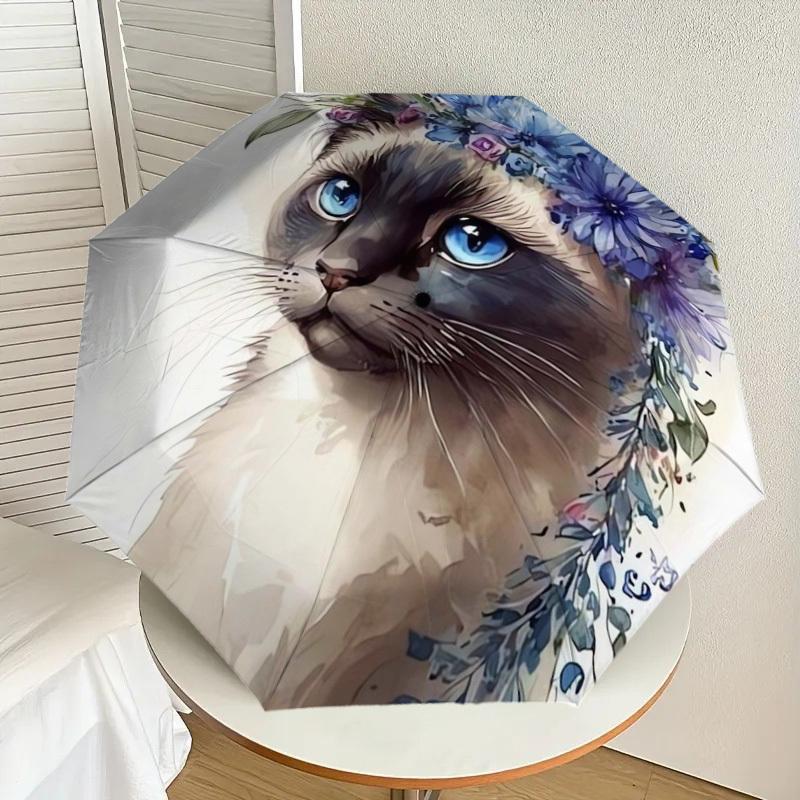 1pc Floral Cat Portrait Umbrella with Plastic Handle,Suitable for All Seasons Home Travel Outdoor UmbrellaDD415
1pc Floral Cat Portrait Umbrella with Plastic Handle,Suitable for All Seasons Home Travel Outdoor UmbrellaDD415