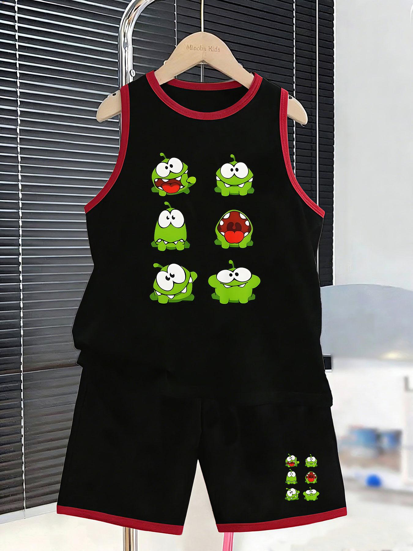 Boys cute monster cartoon vest shorts with multi-grid print. Skin-friendly breathable material, lovely design for school and everyday wear. 7Y чорний
Boys cute monster cartoon vest shorts with multi-grid print. Skin-friendly breathable material, lovely design for school and everyday wear. 7Y чорний