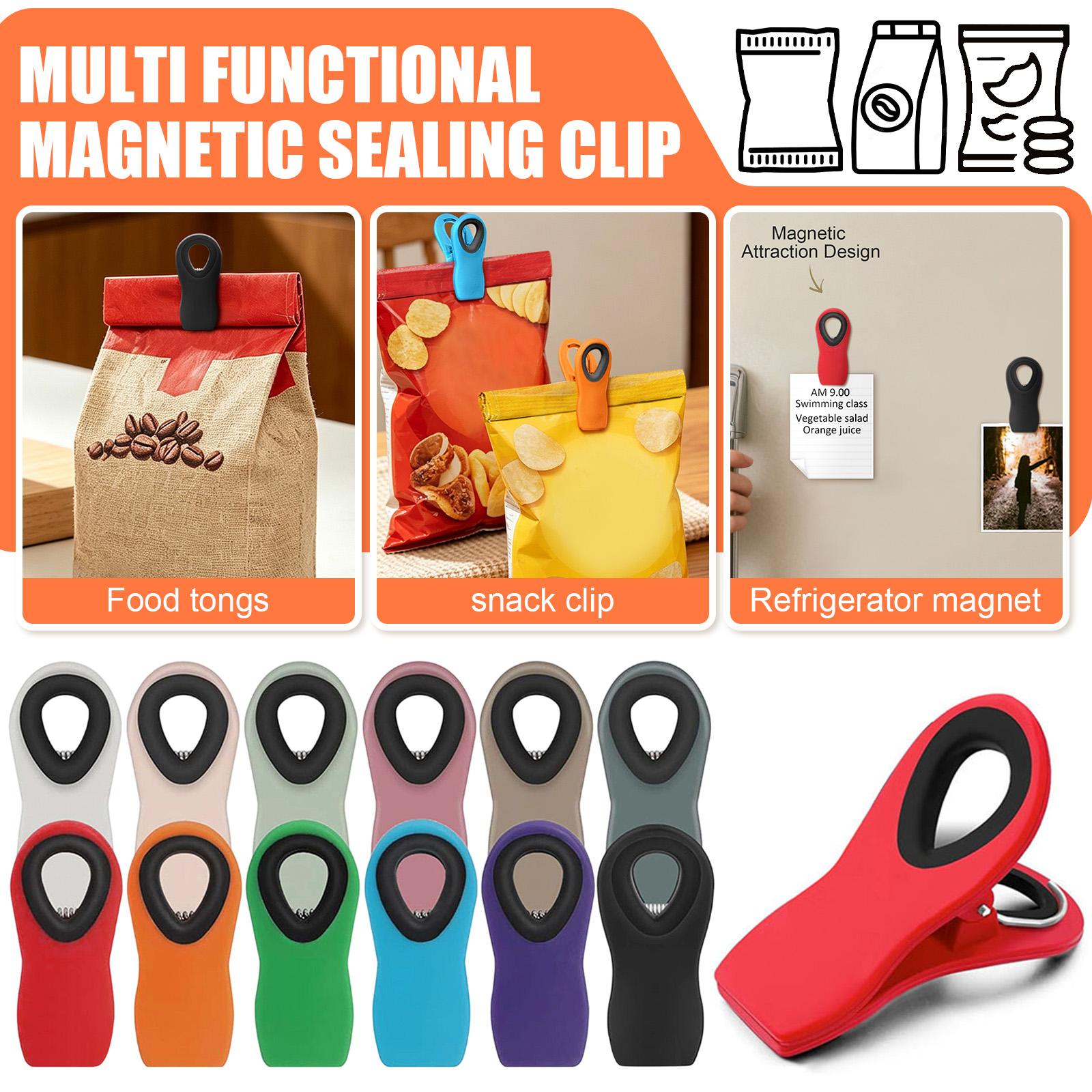 Food Grade Magnetic Refrigerator Clips for Household Snack Storage Moisture Proof Sealing Bag Clips Kitchen Magnetic Seal Clamp One Size
Food Grade Magnetic Refrigerator Clips for Household Snack Storage Moisture Proof Sealing Bag Clips Kitchen Magnetic Seal Clamp One Size