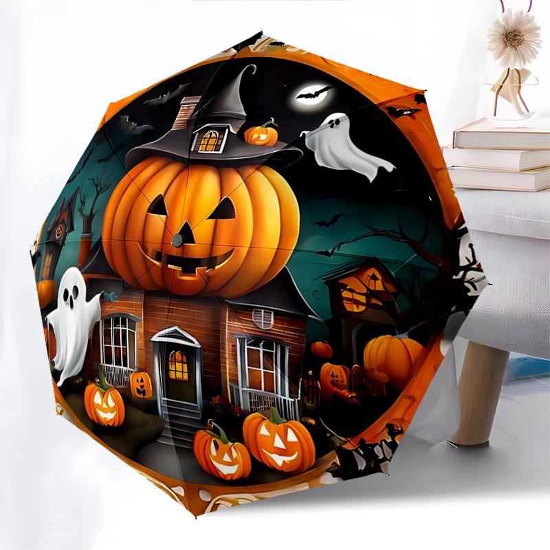 1pc Halloween Pumpkin House Ghosts Automatic Opening/Closing Umbrella, Portable Folding Design with 8-Bone Iron Frame, Outdoor Umbrella for Festivals,
1pc Halloween Pumpkin House Ghosts Automatic Opening/Closing Umbrella, Portable Folding Design with 8-Bone Iron Frame, Outdoor Umbrella for Festivals,