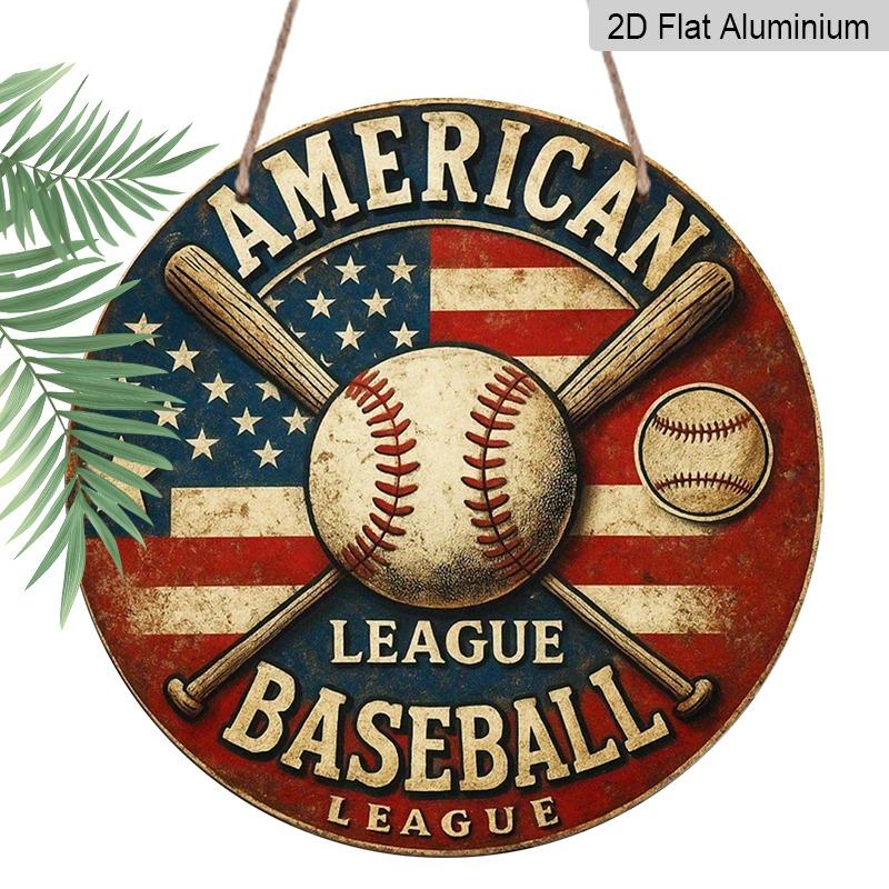 2D Flat, Retro-style Round Aluminum Wall Hanging, Available in Various Sizes. Independence Day, Baseball Culture Theme. Suitable for Indoor and 20*20cm
2D Flat, Retro-style Round Aluminum Wall Hanging, Available in Various Sizes. Independence Day, Baseball Culture Theme. Suitable for Indoor and 20*20cm