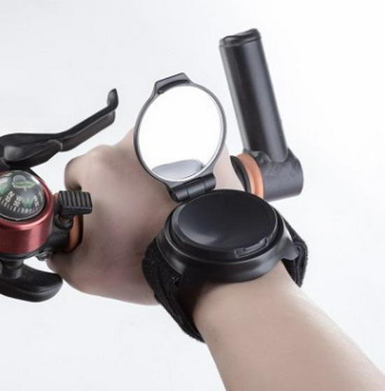 360° Rotating Bicycle Rearview Mirror with Wrist Reflective Band, 37g One Size
360° Rotating Bicycle Rearview Mirror with Wrist Reflective Band, 37g One Size