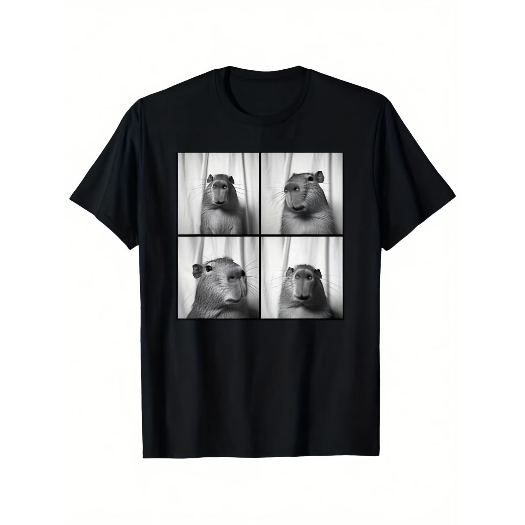 Capybara Photobooth T-Shirt Cotton Soft Breathable & Tee with 4-Panel Capybara Print, Cute Animal Party Outfit S чёрный
Capybara Photobooth T-Shirt Cotton Soft Breathable & Tee with 4-Panel Capybara Print, Cute Animal Party Outfit S чёрный