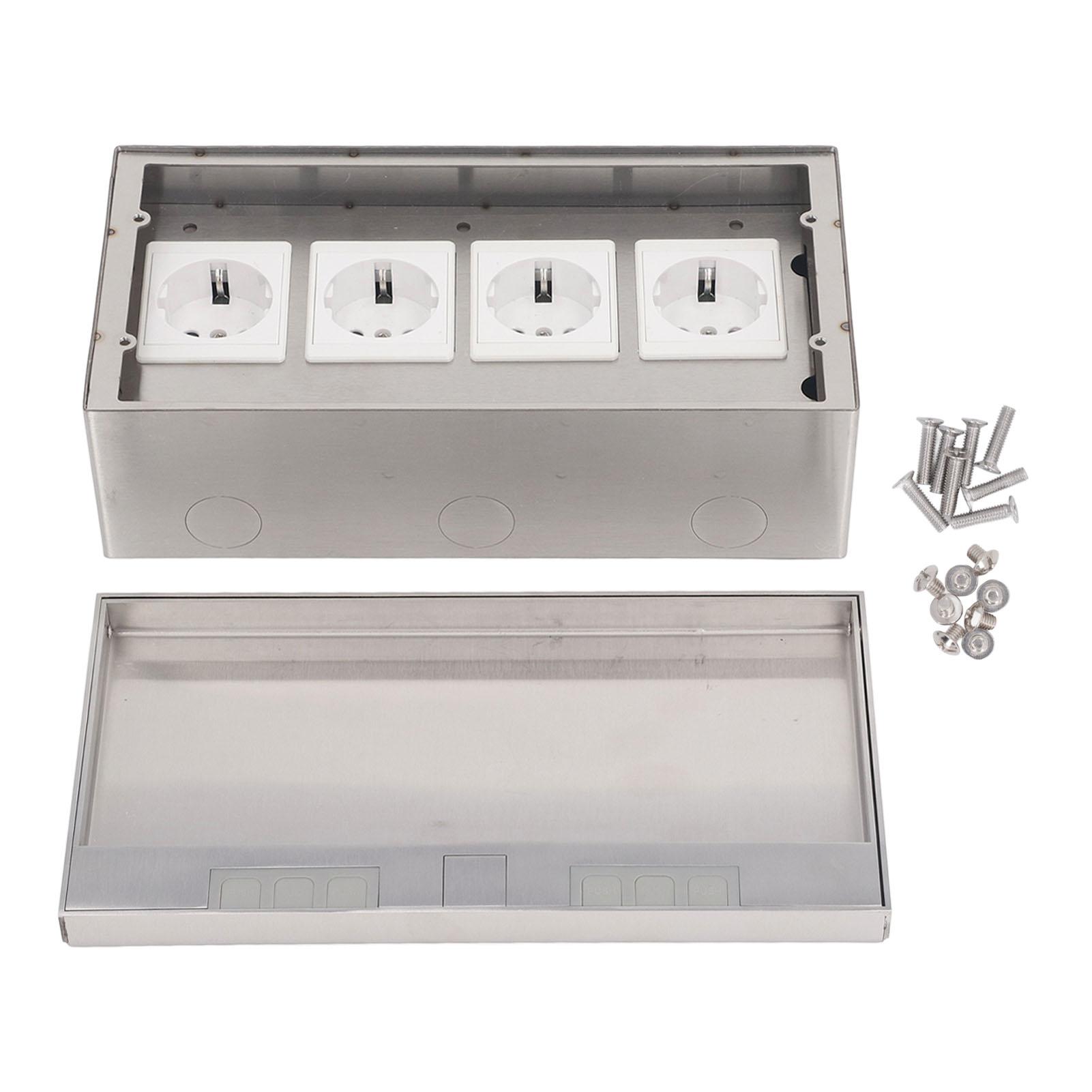 Floor Power Socket 4 Standard Outlets Stainless Steel Concealed Electrical Receptacle Box 4000W
Floor Power Socket 4 Standard Outlets Stainless Steel Concealed Electrical Receptacle Box 4000W
