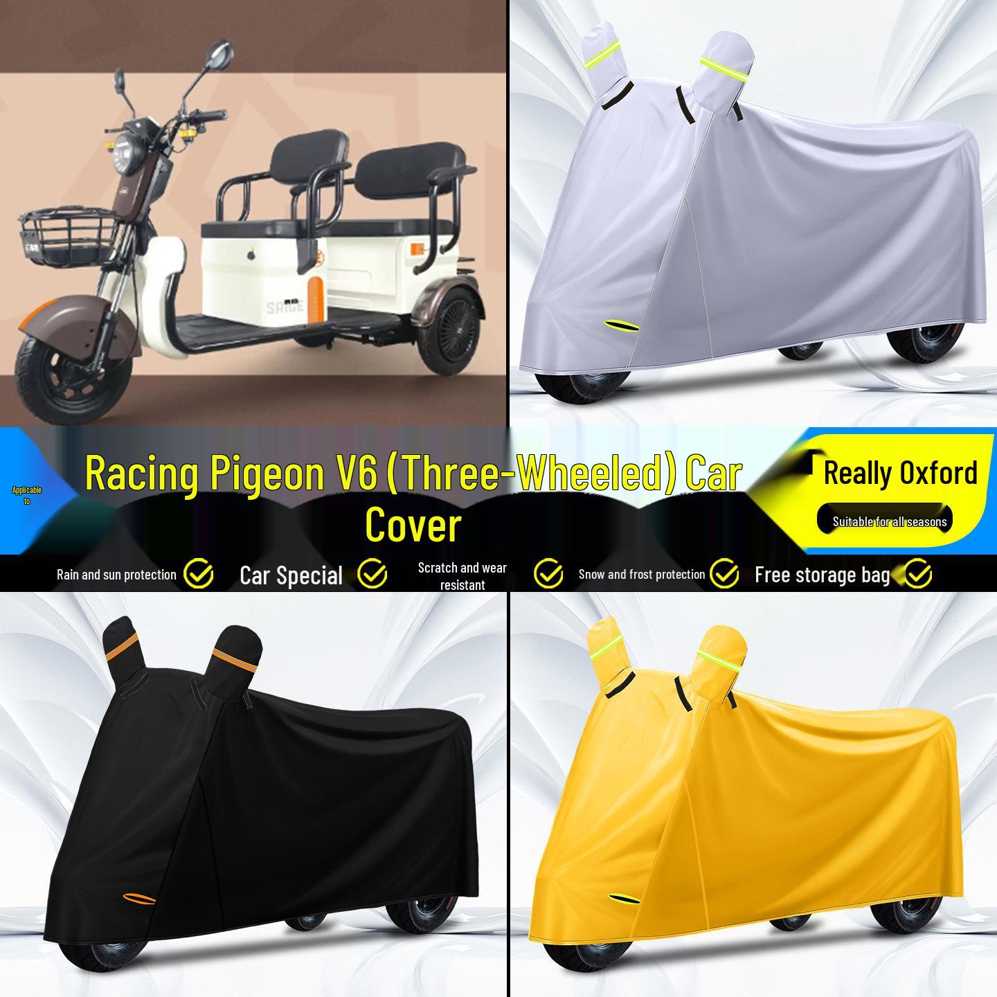 Racing Pigeon V6 Electric Tricycle Car Cover: Weatherproof Sun & Rain Protection with Decorative Interior Accessories Black Oxford Cover with Storage Bag
Racing Pigeon V6 Electric Tricycle Car Cover: Weatherproof Sun & Rain Protection with Decorative Interior Accessories Black Oxford Cover with Storage Bag