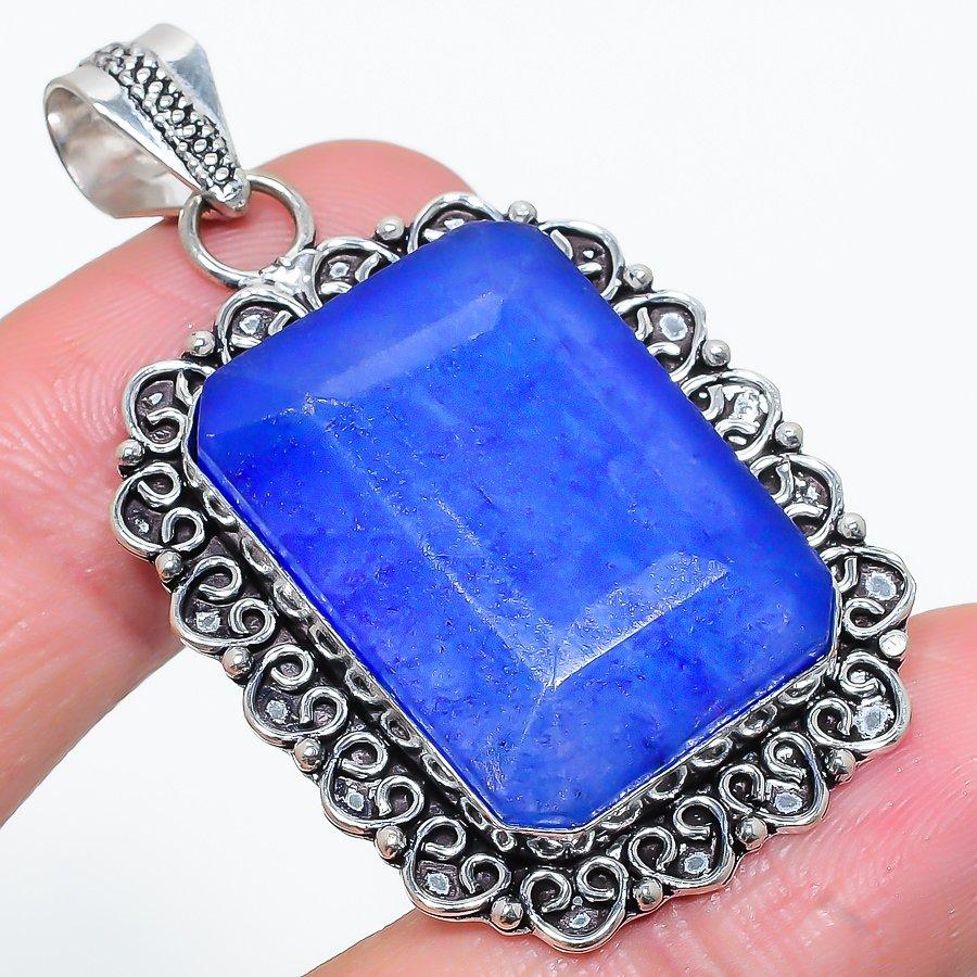 Sapphire(Simulated) Gemstone Handmade Ethnic Jewelry Pendant 2.09 VR-1962 
Sapphire(Simulated) Gemstone Handmade Ethnic Jewelry Pendant 2.09 VR-1962