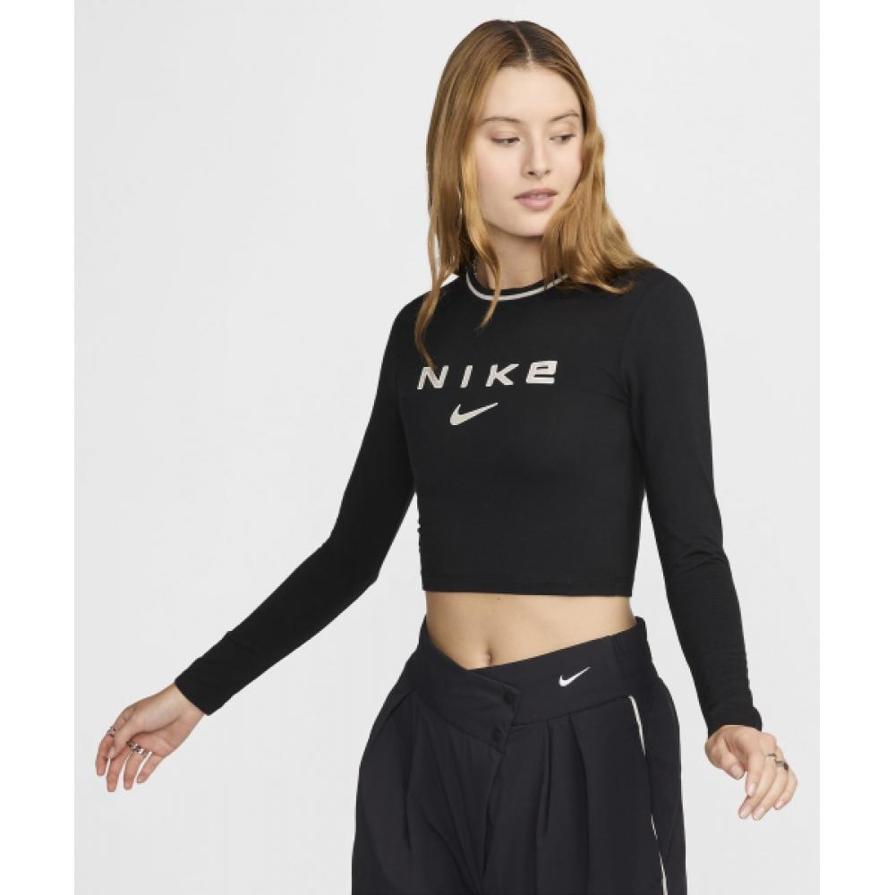 NIKE Sportswear Chill Knit Slim Long Sleeve Cropped Graphic T Shirt W Black FZ2859 010
NIKE Sportswear Chill Knit Slim Long Sleeve Cropped Graphic T Shirt W Black FZ2859 010