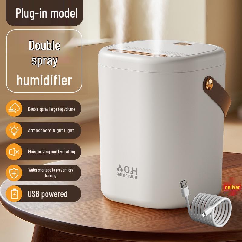 Portable USB Dual-Spray Humidifier - High Mist Output, Large Capacity for Home or Office
Portable USB Dual-Spray Humidifier - High Mist Output, Large Capacity for Home or Office