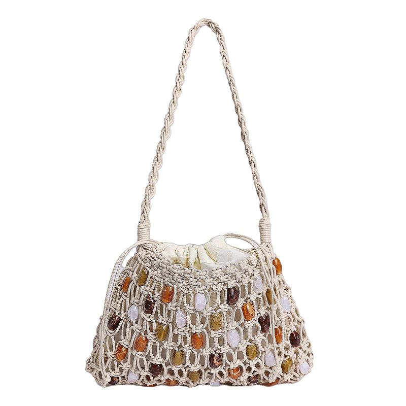 Summer Boho Handmade Macrame Woven Youth Bag for Women Hollow Out Colorful Beaded Shoulder Bag Beach Vacati Daily Use Handbags білий
Summer Boho Handmade Macrame Woven Youth Bag for Women Hollow Out Colorful Beaded Shoulder Bag Beach Vacati Daily Use Handbags білий