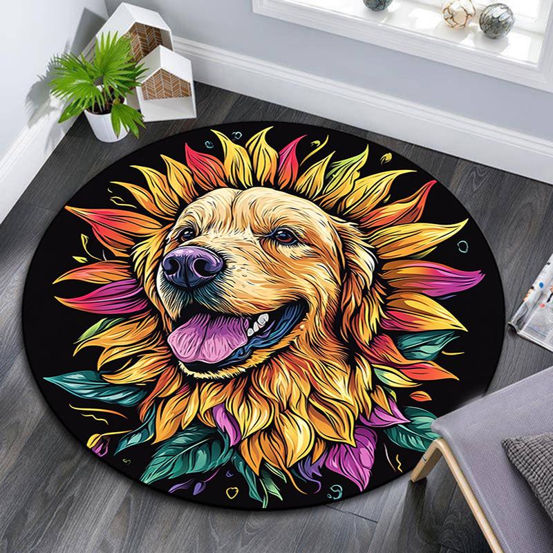 Golden Retriever Sunflower Round Area Rug,Carpet Rug for Living Room Bedroom Sofa Playroom Decor,Non-slip Floor Mat 80cmx80cm
Golden Retriever Sunflower Round Area Rug,Carpet Rug for Living Room Bedroom Sofa Playroom Decor,Non-slip Floor Mat 80cmx80cm