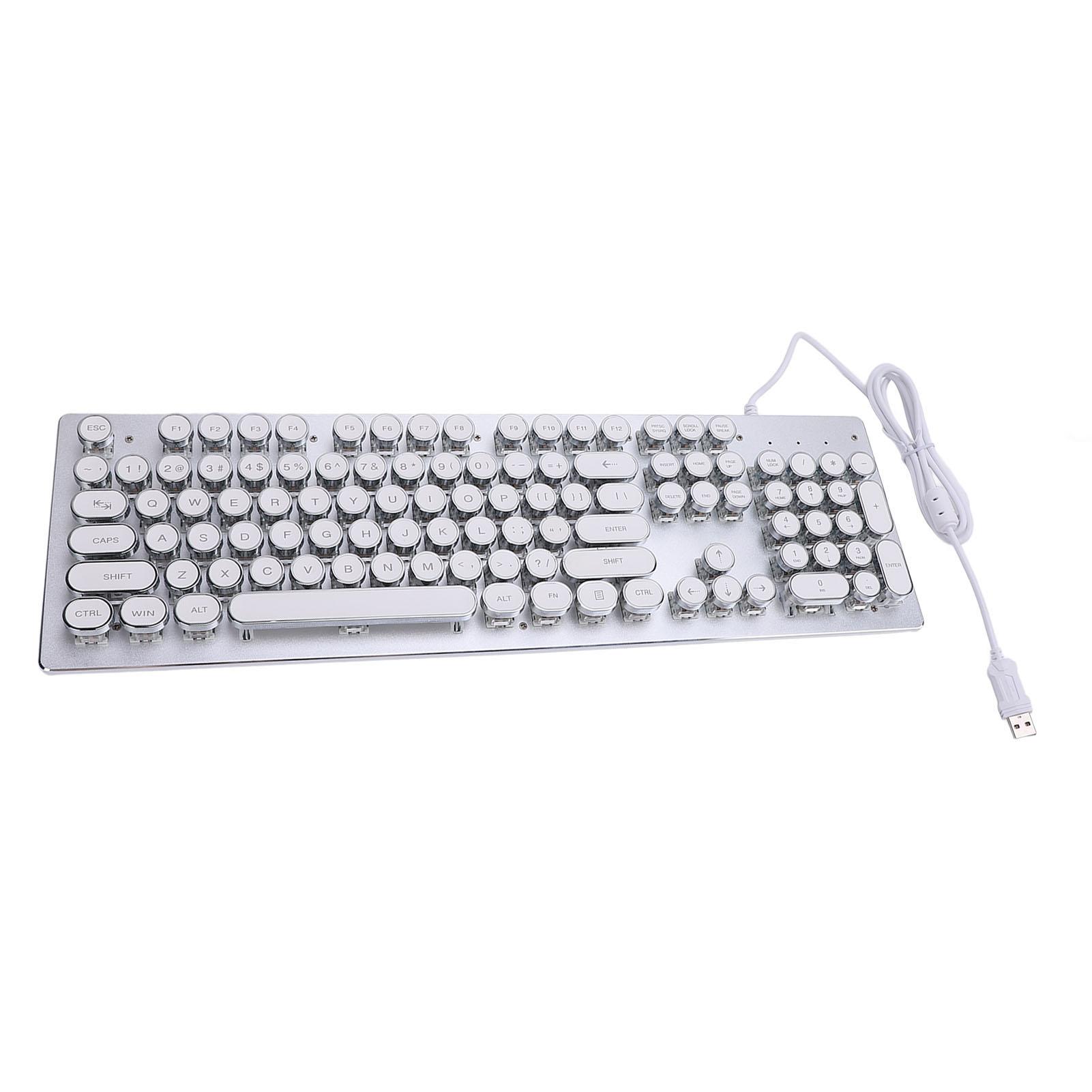 Gaming Keyboard with Blue Switch 104 Keys RGB Backlit USB Wired Mechanical Keyboard for Win 7 8 10 білий
Gaming Keyboard with Blue Switch 104 Keys RGB Backlit USB Wired Mechanical Keyboard for Win 7 8 10 білий