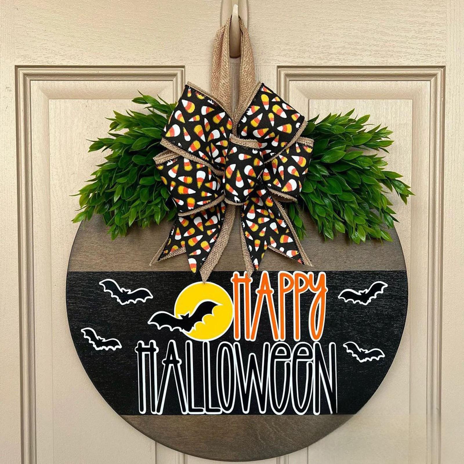 Подвеска для украшения дома из дерева на тему Хэллоуина