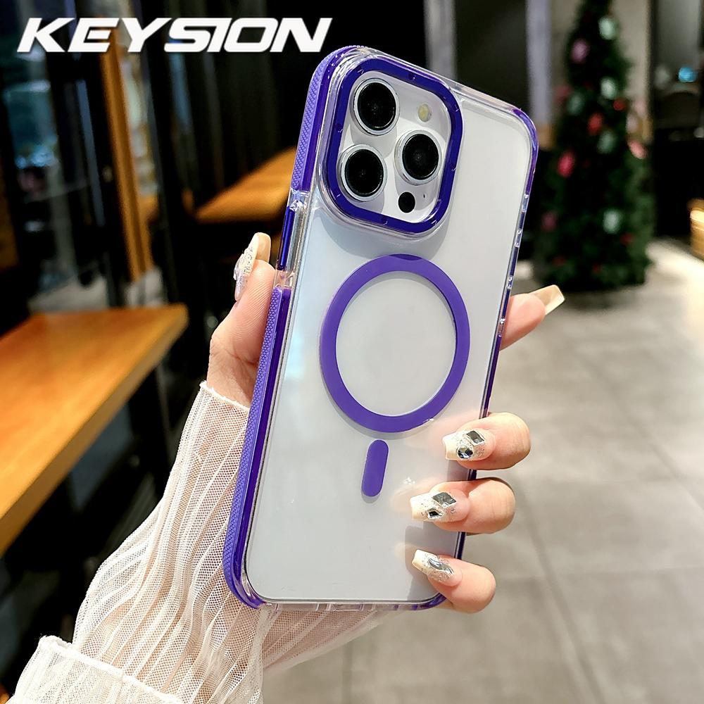KEYSION HD Transparent Magnetic Case for MagSafe for iPhone 11 12 13 Pro Max Wireless Charging Shockproof Phone Cover for iPhone 11 Pro Max фіолетовий
KEYSION HD Transparent Magnetic Case for MagSafe for iPhone 11 12 13 Pro Max Wireless Charging Shockproof Phone Cover for iPhone 11 Pro Max фіолетовий