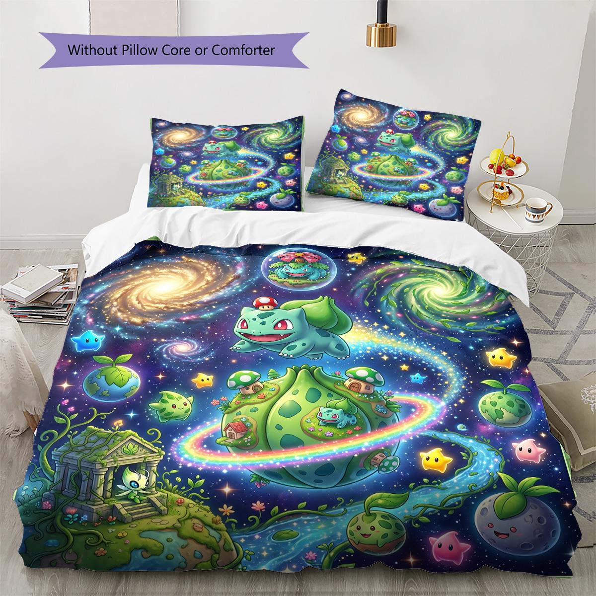 Bulbasaur Pattern Bedding Quilt Set Quilt Cover Pillowcase Home Decoration Birthday Gift (1 * duvet cover + 2 * pillowcase, without core) 135x200cm
Bulbasaur Pattern Bedding Quilt Set Quilt Cover Pillowcase Home Decoration Birthday Gift (1 * duvet cover + 2 * pillowcase, without core) 135x200cm