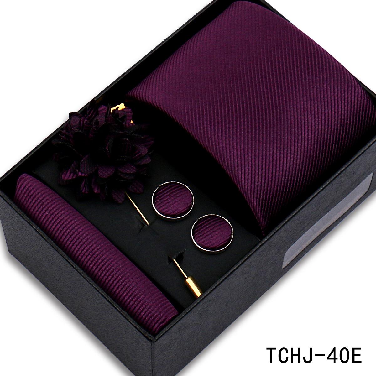 4-Piece Gift Set: Wine Red & Black Stripe Tie, Pocket Square, Lapel Pin for Formal Wear
4-Piece Gift Set: Wine Red & Black Stripe Tie, Pocket Square, Lapel Pin for Formal Wear