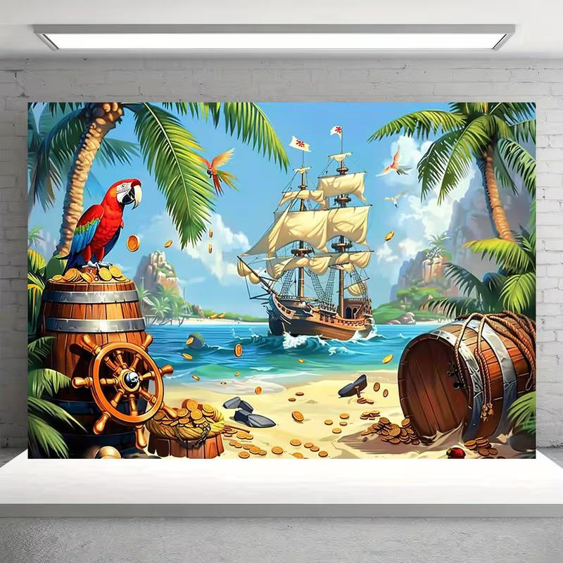 Caribbean Pirate Backdrop - Tropical Beach Ship, Parrot & Treasure Background 47.2x31.5inch/120*80cm
Caribbean Pirate Backdrop - Tropical Beach Ship, Parrot & Treasure Background 47.2x31.5inch/120*80cm