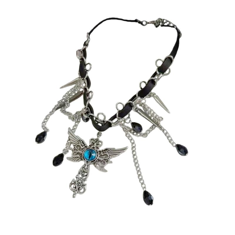 Eye Wing Fringe Necklace Delicate Alloy Clavicle Chain Adjustable Length Neckchain Lightweight Elegant Jewelry For Women синій
Eye Wing Fringe Necklace Delicate Alloy Clavicle Chain Adjustable Length Neckchain Lightweight Elegant Jewelry For Women синій
