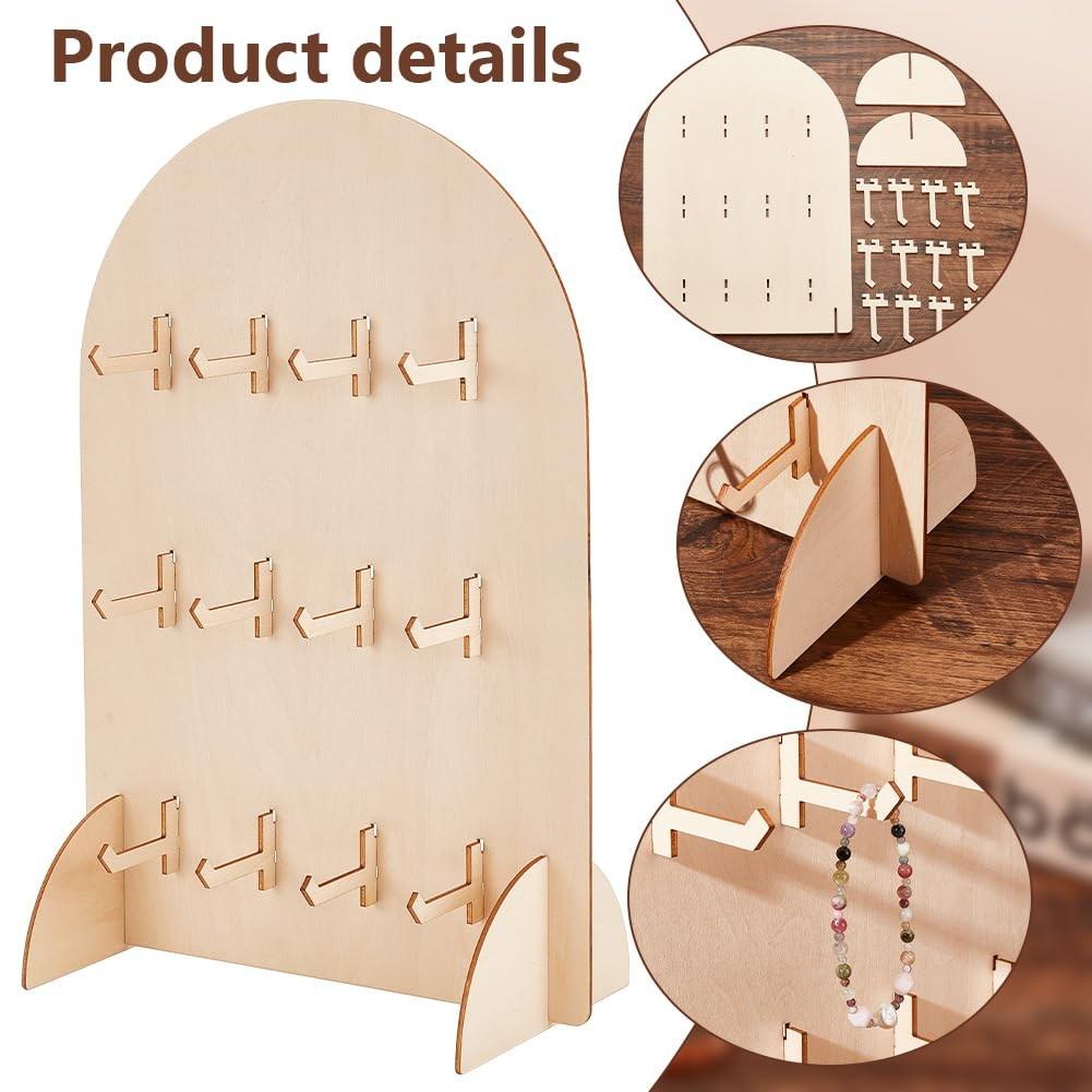 Подставка для дисплея Pegboard, большая арочная деревянная подставка для браслетов, настольный органайзер для ювелирных изделий с 12 крючками для сережек
Подставка для дисплея Pegboard, большая арочная деревянная подставка для браслетов, настольный органайзер для ювелирных изделий с 12 крючками для сережек