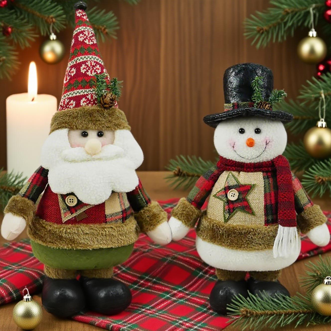 Christmas Soft Plush Snowman With Red Knitted Scarf And Hat, Standing And Sitting Claus And Snowman Christmas Dress Desktop Decoration One Size
Christmas Soft Plush Snowman With Red Knitted Scarf And Hat, Standing And Sitting Claus And Snowman Christmas Dress Desktop Decoration One Size