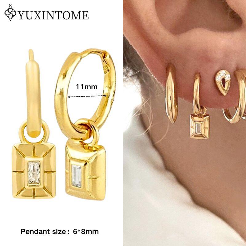 YUXINTOME 925 Silver Ear Needle Zircon Hoop gold Earrings For Women Square Plate Pendant Cutout Heart Earrings Fashion Jewelry
YUXINTOME 925 Silver Ear Needle Zircon Hoop gold Earrings For Women Square Plate Pendant Cutout Heart Earrings Fashion Jewelry