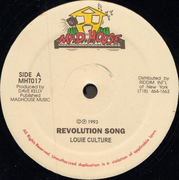 12inch Record LOUIE CULTURE Revolution Song MHT017 Mad House 1993 US Reggae Ska Dub Used
12inch Record LOUIE CULTURE Revolution Song MHT017 Mad House 1993 US Reggae Ska Dub Used