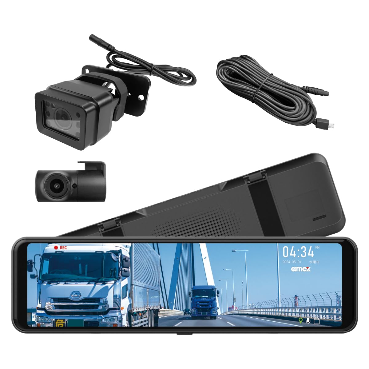 Aoki Seisakusho Digital inner mirror type drive recorder with front and rear external IR waterproof rear camera set (AMEX) recording, (10m чорний
Aoki Seisakusho Digital inner mirror type drive recorder with front and rear external IR waterproof rear camera set (AMEX) recording, (10m чорний