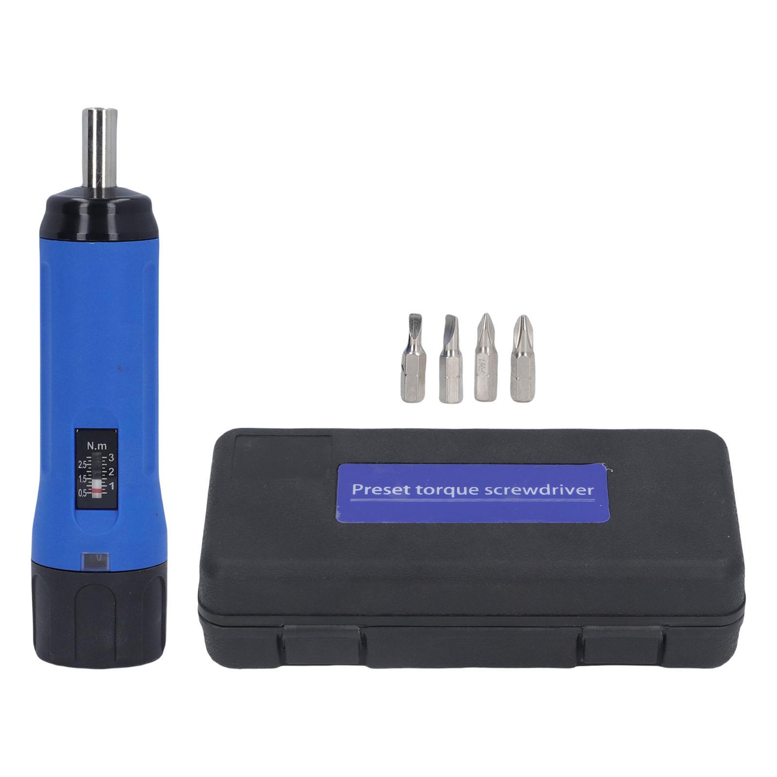 Preset Torsion Screwdriver Set 0.53Nm Adjustable Torsion Screwdriver with PH and Slotted Bits
Preset Torsion Screwdriver Set 0.53Nm Adjustable Torsion Screwdriver with PH and Slotted Bits
