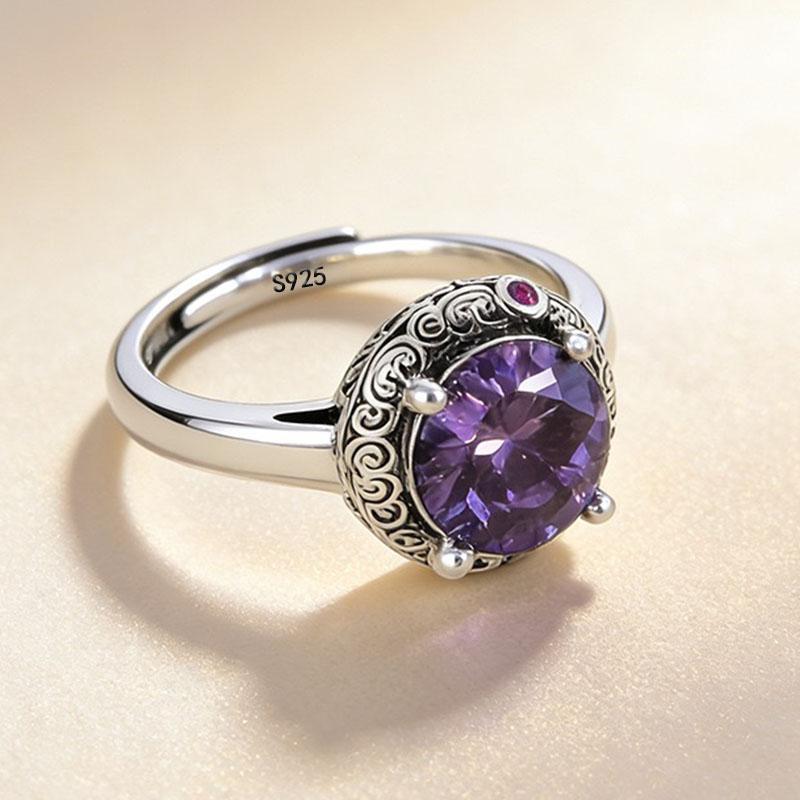 925 Sterling Silver Rings for Women Couple Minimalist Purple Stone Ring Fine CZ Jewelry Birthday Gift Prevent Allergy resizable
925 Sterling Silver Rings for Women Couple Minimalist Purple Stone Ring Fine CZ Jewelry Birthday Gift Prevent Allergy resizable