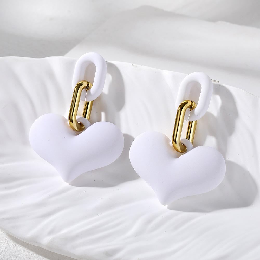 Sweet Peach Heart Earrings for Women Fashion Simple Colorful Acrylic Chain Drop Earrings Female Elegant Party Wedding Jewelry білий
Sweet Peach Heart Earrings for Women Fashion Simple Colorful Acrylic Chain Drop Earrings Female Elegant Party Wedding Jewelry білий